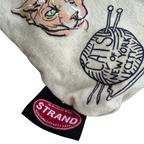 STRAND Cream and Black Cat Tote 12x12” - Picture 3 of 7